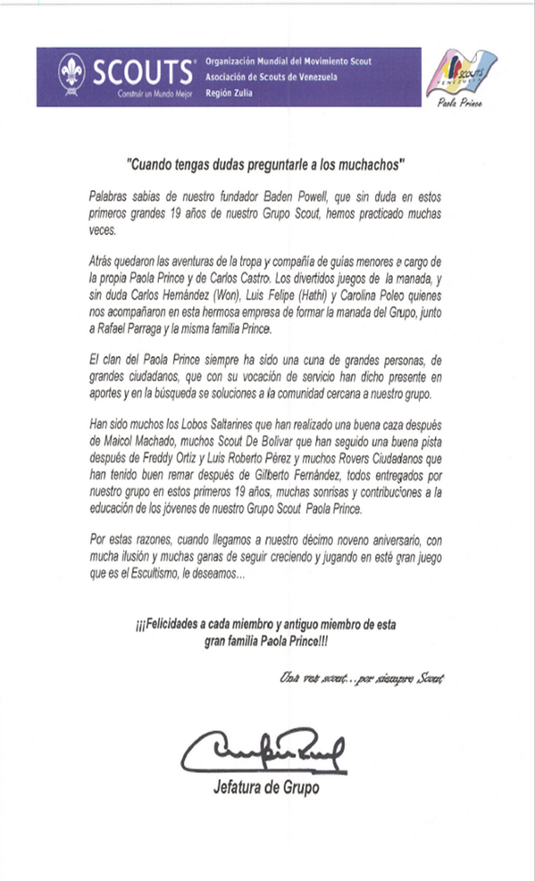 GsPaolaPrince's tweet photo. Ya Son 19 años  @GsPaolaPrince "Cuando tengas dudas preguntarle a los muchachos" 
Gracias a todos!!! http://t.co/jwb1U2Nhkr