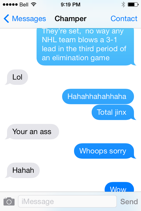 chriscrisco's tweet photo. Sorry @Champer85 @BrentDurand , at least it wasn't 4-1   #BecauseItsTheCup http://t.co/3KXebPTvdX
