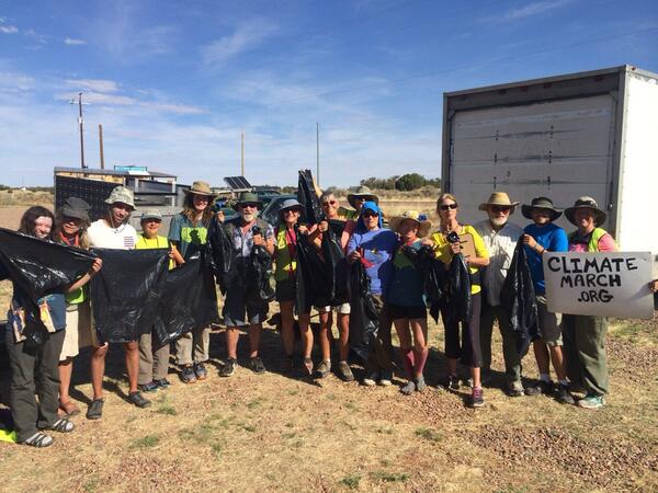 Happy Earth Day!! #RejectAndProtect solidarity picking up trash on the way to Concho. #climatemarch #EarthDay