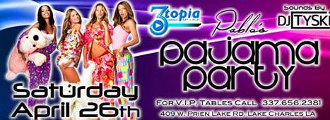 3Topia_LC's tweet photo. @macydulany1 Pablo's PJ Party Sat 26, girls 1st drink free, best pj wins $50 bar tab 2nd $25 bar tab http://t.co/AccP678M3X