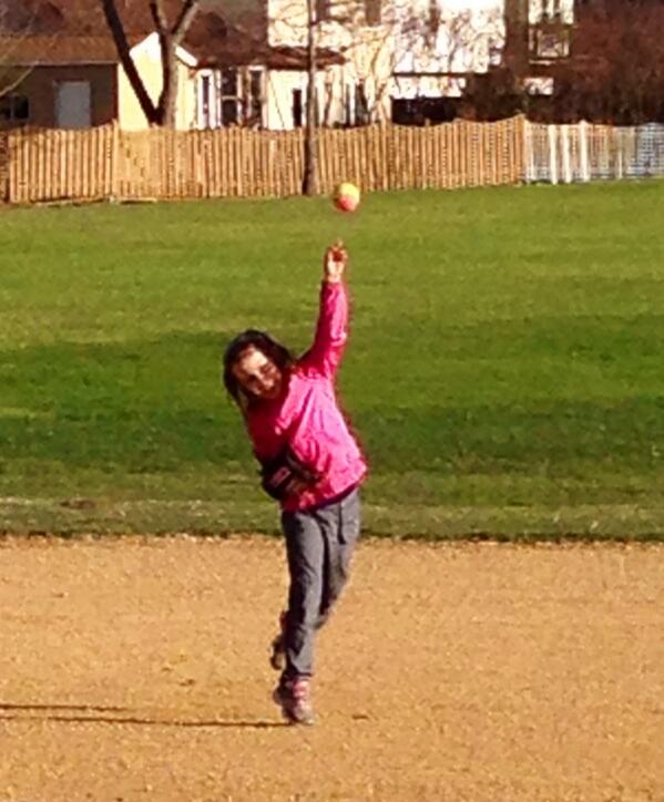 RussJamie's tweet image. Gabby at Softball practice.
