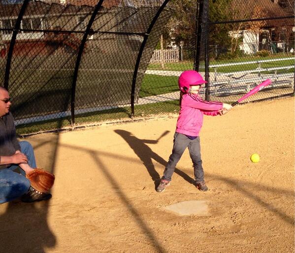 RussJamie's tweet image. Gabby at Softball practice.
