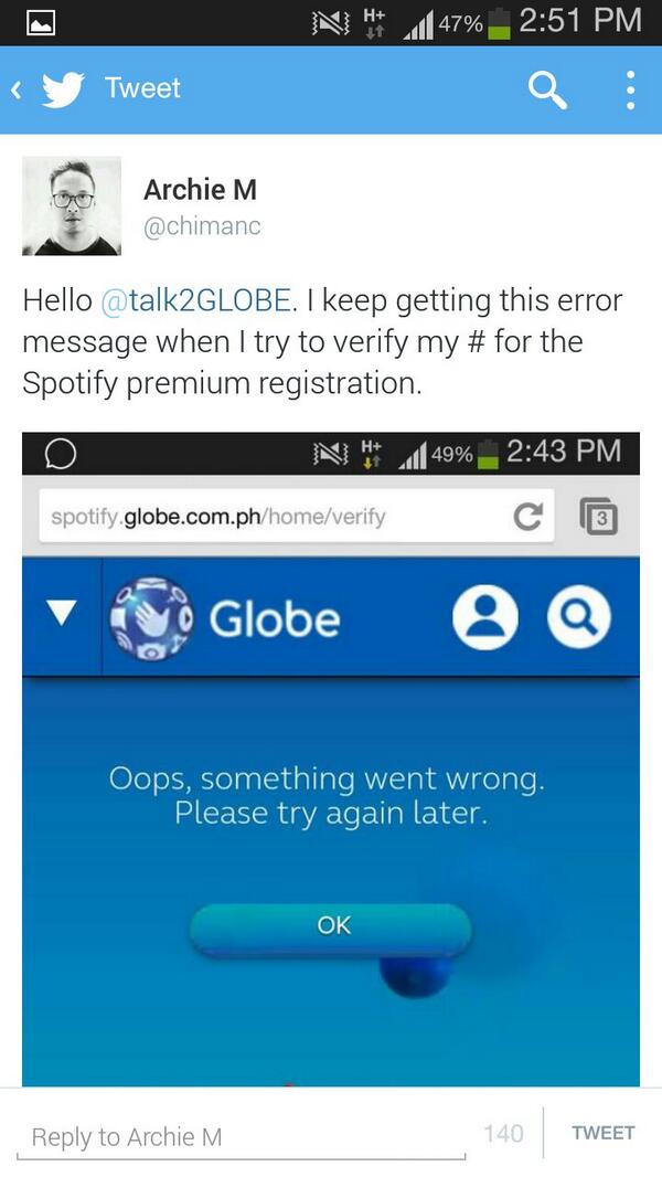 chimanc's tweet image. Hello @TemOfGlobe. #help #Globeproblems