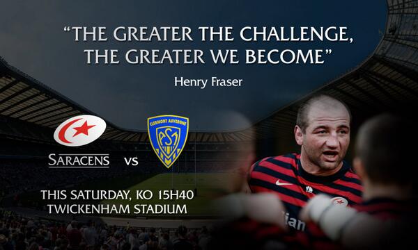 Heineken Cup semi-final - <a href="/Saracens/">Saracens Rugby Club</a> vs <a href="/ASMOfficiel/">ASM Rugby</a> at Twickenham Stadium, Saturday April 26th, kick-off 15h40.