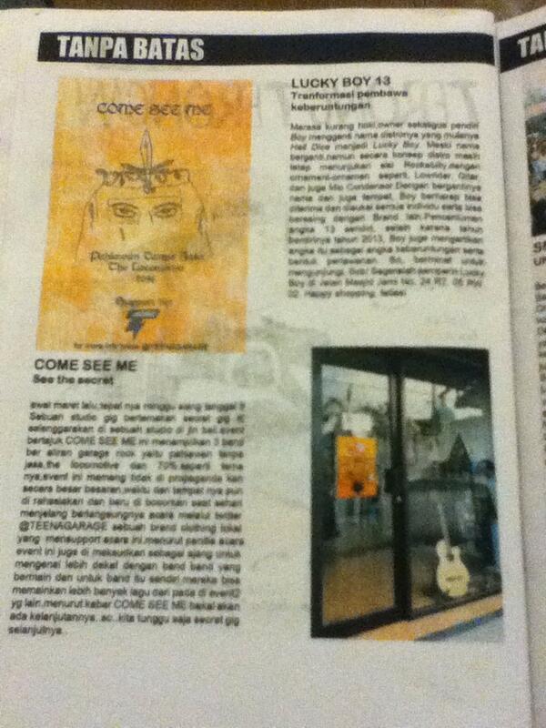 Luckyboy ada di majalah @Garage_Zine :) kecee beroo