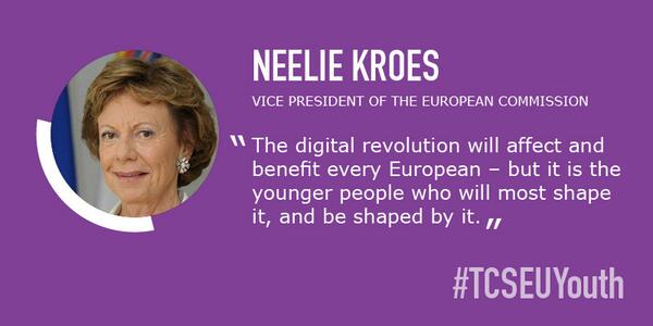 @TCS_news @ThinkYoungTW #TCSEUYouthsurvey launched today - special foreword by <a href="/NeelieKroesEU/">Neelie Kroes</a> on.tcs.com/1i8vmPi