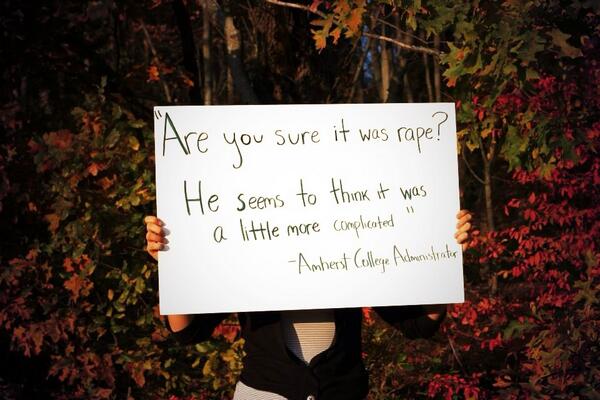 ItHappensHereAC's tweet photo. .@knowyourIX "Are you sure it was rape? He seems to think it was a little more complicated." -@AmherstCollege admin http://t.co/SrCTNv1eVM
