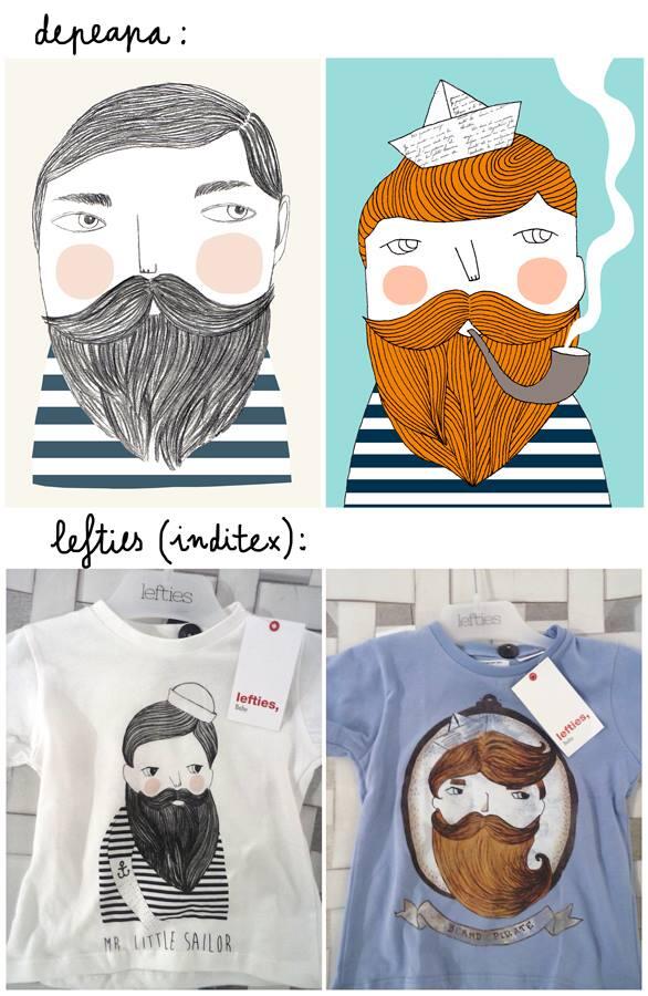 depeapa.com
"La delgada línea entre la inspiración y el plagio. Visto en #lefties (#Inditex)."