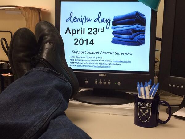 DrewWellExcel's tweet image. Rockin&apos; jeans 2day b/c there&apos;s never an excuse for sexual violence. @RespectWell #EmoryDenimDay14 #DenimDay2014