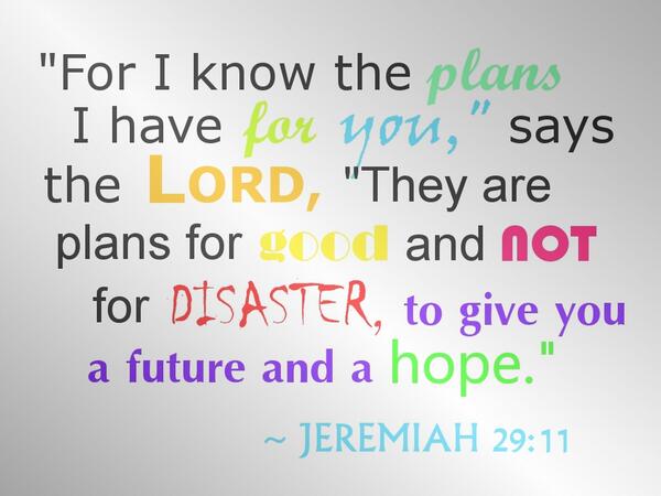 TimBurt's tweet photo. Jeremiah 29:11 (NLT) "For I know the plans I have for you says the Lord... "  http://t.co/338Ooa9pWi