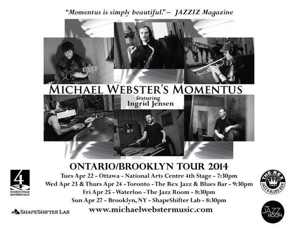 Tonight at 9:30: Michael Webster Group (NYC) + Ingrid Jensen <a href="/dingmanvibes/">inactive</a> @gridjam <a href="/ikesturm/">Ike Sturm</a> <a href="/mwebstermusic/">Michael Webster</a>