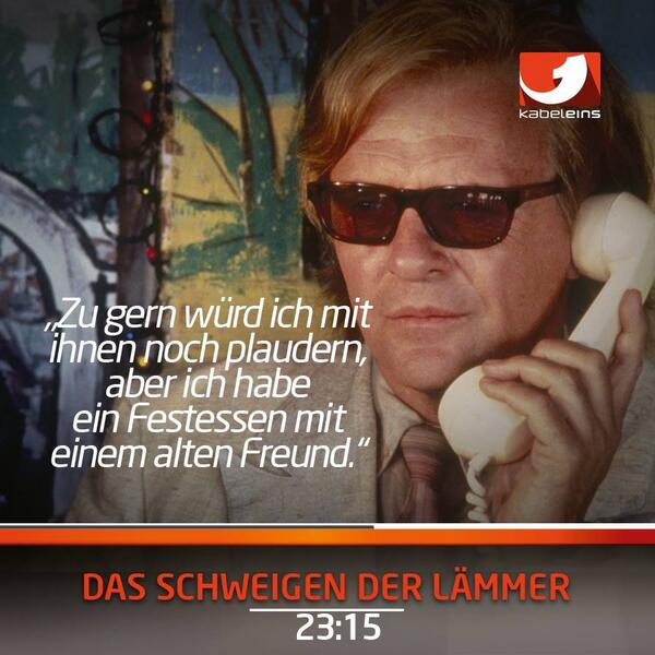kabeleins's tweet photo. Na dann guten Appetit, Dr. Hannibal Lecter! ;) #SchweigenDerLämmer
#BFAZ http://t.co/etX272wpqA