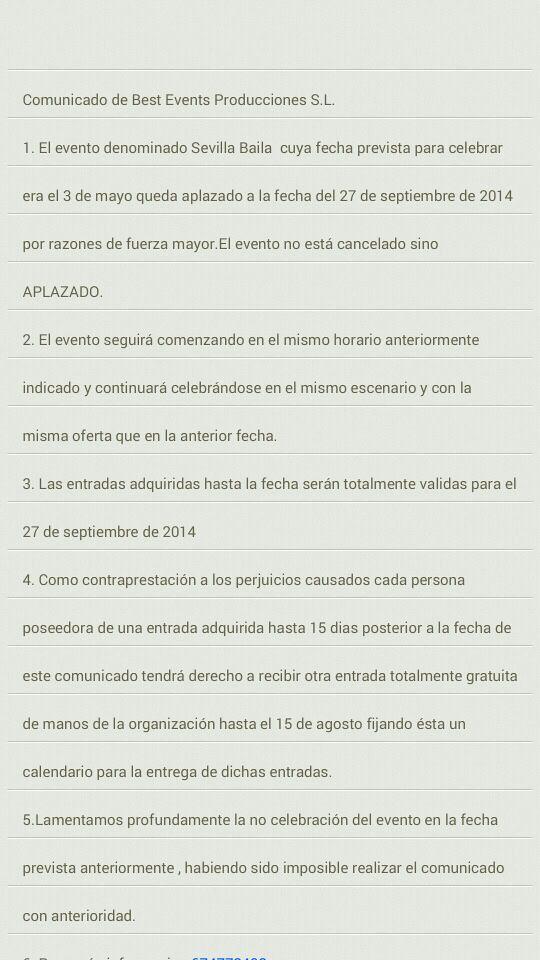 sevillaland's tweet photo. Comunicado Oficial. Por favor RT.
Para más información contacten con el
674772408.
Gracias. http://t.co/BjQKQl8LVW