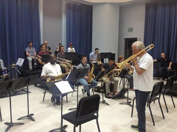 MSMjazz's tweet photo. Andy Martin with the MSM Jazz Orchestra getting ready for the Katy Jazz Festival @henrydarragh @MelissaDarragh http://t.co/jupcwpV8oG