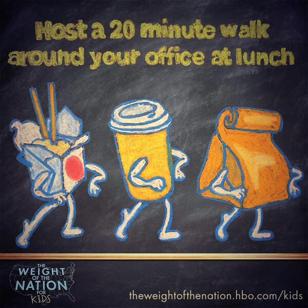 LoRoRD's tweet photo. A9 Love this!! Host a 20 minute walk around your office at lunch via @WeightOfTheNtn #exercise #DietSecrets http://t.co/kldS6abnwo
