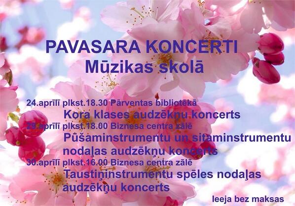 Aicinam Jūs uz kora klases audzēkņu koncertu! Rīt, 24. aprīlī plkst. 18.30 Pārventas bibliotēkā.