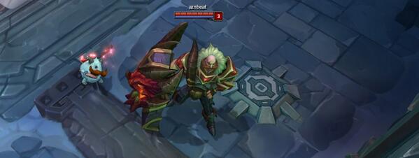 moobeat's tweet photo. His Dragonslayer Braum skin gives them a different color mustache when fed. http://t.co/OYbgapOfYi