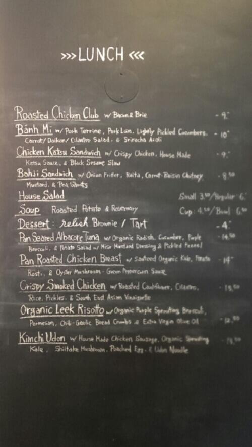Wednesday’s menu!
