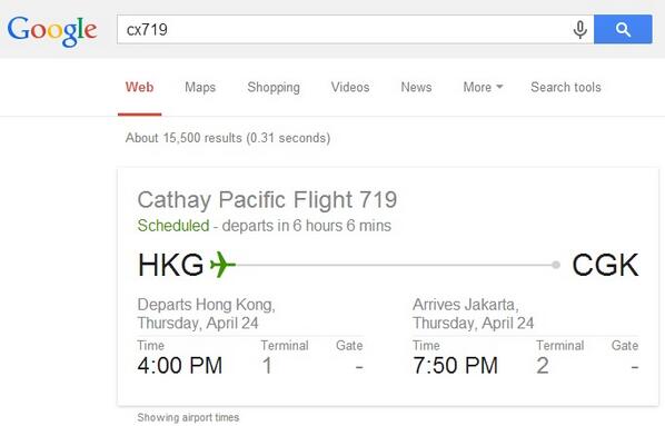 Ini info dari google untuk flight pesawat CX719 ->