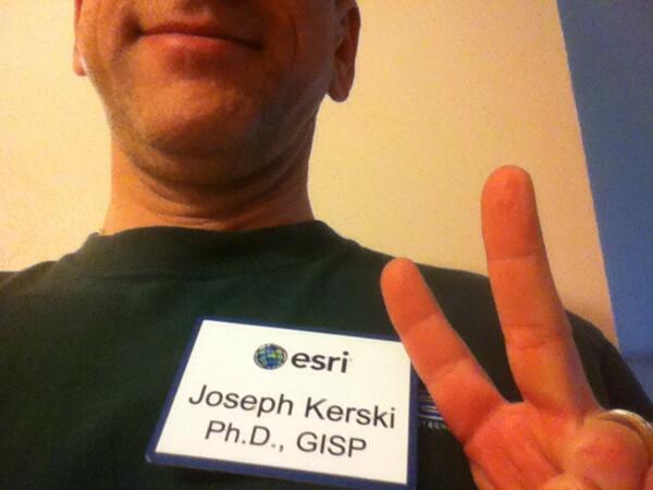 josephkerski's tweet photo. Cool new Esri badge from the fine folks at #plaquemaker ! #esri http://t.co/hDny5fyzGY