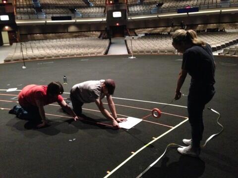 gatewayliveprod's tweet photo. #ScenicTeam laying out the stairs in order for the dancers rehearsal tomorrow to run smooth. Ain't no slacking here http://t.co/Rmek9jyXGy