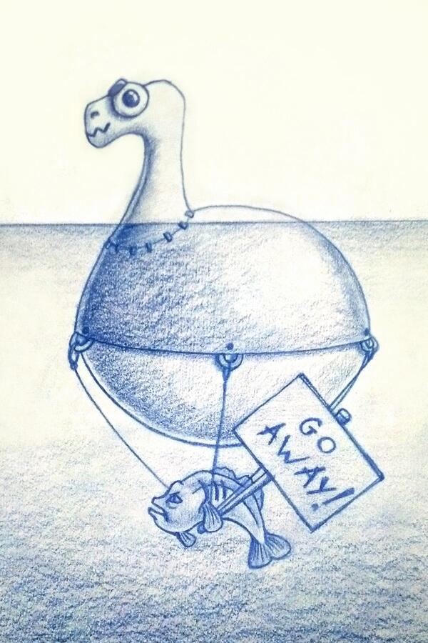 BrentRFox's tweet image. Quick sketch for today's theme. #NESSIE #sketch_dailies #locknessmonster