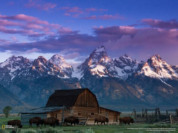 NatGeo's tweet photo. Breathtaking image of Grand Teton National Park captured at dawn: http://t.co/wUG9ht2aAq http://t.co/kE2s9fCx8Z