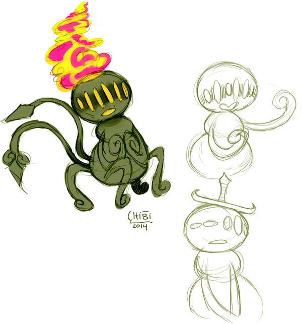 Chibi_Castform's tweet image. Drew some doodles of Calliope. Really love @papayakitty&apos;s design for this character.