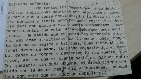 TuiterHits's tweet photo. 1- Lee esta carta. 
2- Luego vuelve a leerla una línea si, una línea no. http://t.co/topkBca0qG
