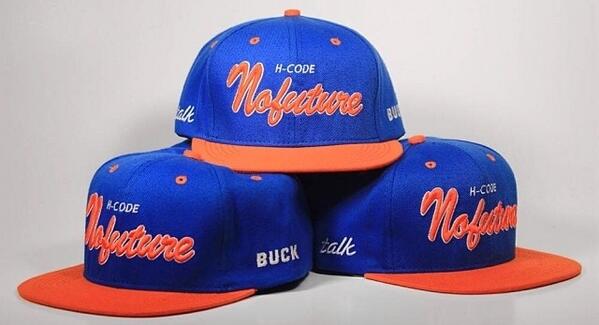 <a href="/TALK_OFFICIAL/">TALK</a> x <a href="/BUCK_apparel/">BUCK.apparel</a> No Future Snapback Blue / Orange. IDR 299k