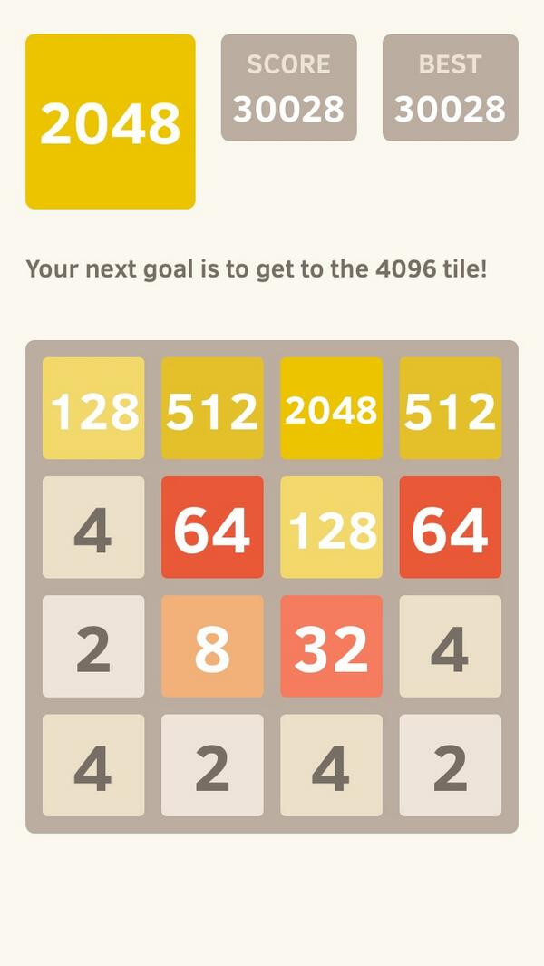 rioirwin's tweet photo. I scored 30028 points at 2048, a game where you join numbers to score high! @2048_game https://t.co/LdnLAM1hd5 http://t.co/mv6xns2uuY