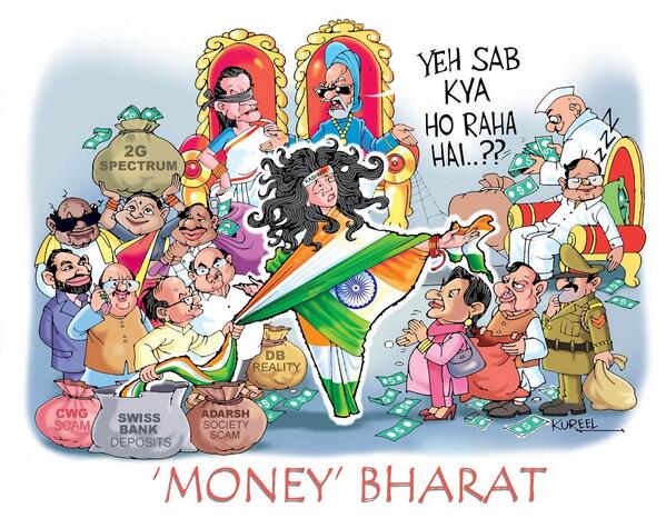 SJVatsal's tweet image. Toon:&quot;Money Bharat&quot; #ModiVision #NaMo #moditva #BJP #CongressMuktBharat