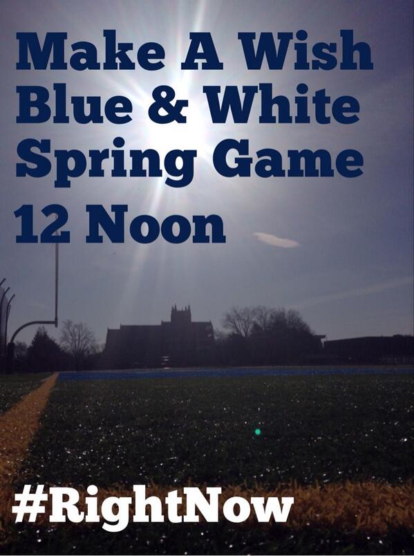 NDCFalcons's tweet image. .@MakeAWish Blue &amp;amp; White Spring Game Today 12 Noon. Come support the team &amp;amp; @MakeAWish #RightNow #FalconFlock