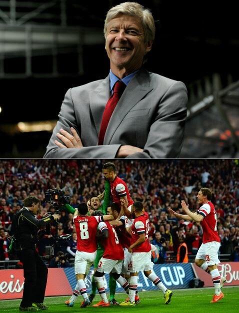 StandardKenya's tweet image. Wigan 1-1 Arsenal: Arsenal into FA Cup final after defeating Wigan on 4-2 penalties bit.ly/1oXxWw7 @GameYetu