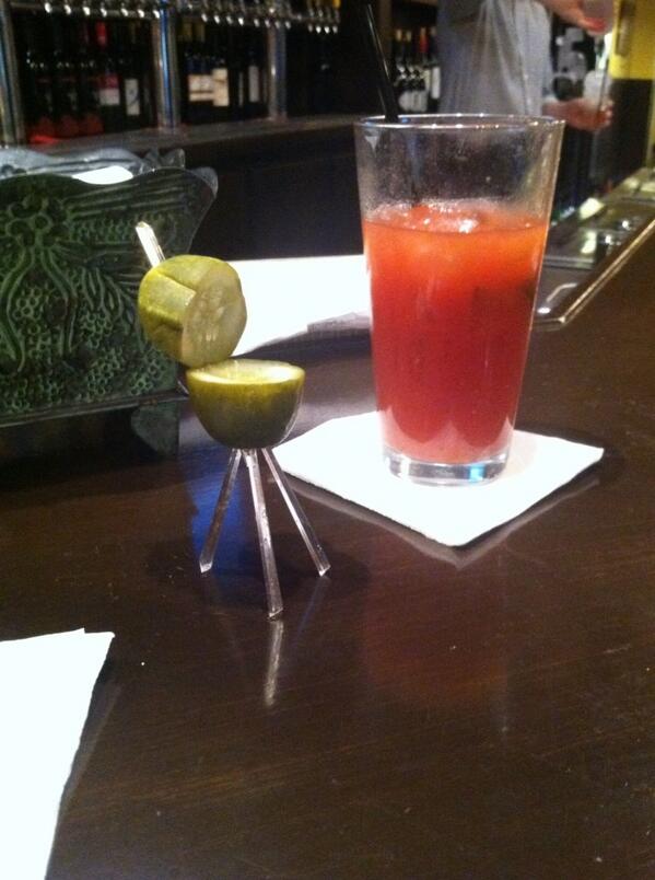 DanCowles's tweet photo. Hair of the dog and a beautifully crafted pickle grill. http://t.co/1CCaafPZeV