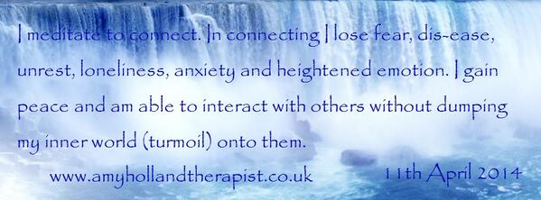 AmyTherapist's tweet photo. About the power of connecting through meditation and dispelling fear x http://t.co/qdlkbng0L8