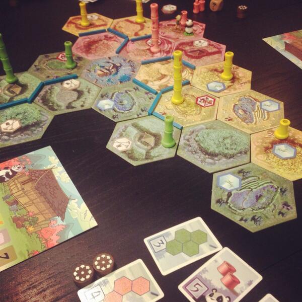 paulkwo's tweet photo. When did 8 years old figured out how to irrigate land and grow bamboo? Super #cute #boardgame #takenoko #sortafun http://t.co/DomKimEIpo