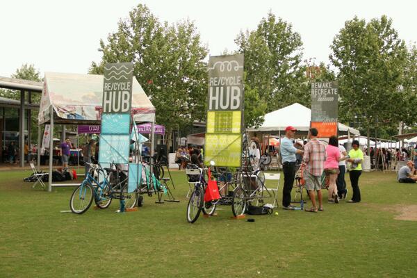 RecycleHUB's tweet photo. We're at the edge of discovery green in the kid's zone. Just follow the sound of flutes and you'll find us. http://t.co/mkdii5cf6Y