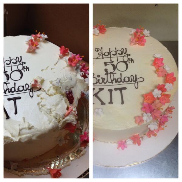 ckaelberer's tweet image. Sometimes my job is too fix a guests delivery disaster. #pastryproblems