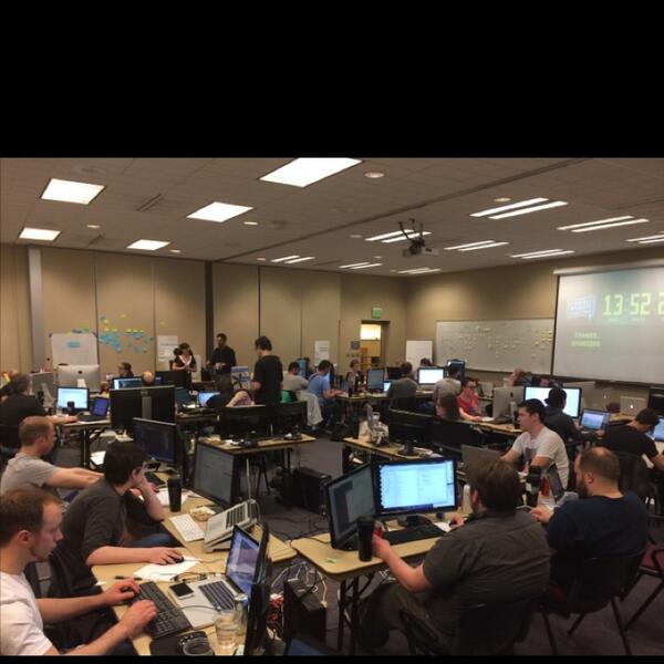 Nerdery's tweet image. Can you hear a chorus of clattering keys and mouse clicks too? #nerdsatwork #webchallenge