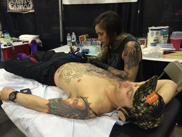 MadelineKotzer's tweet photo. #yxe Tattoo Expo attracted 160 artists from all over Canada this yr-biggest turnout in event's history #skcbc #cbcyxe http://t.co/mnF4F4fDUX