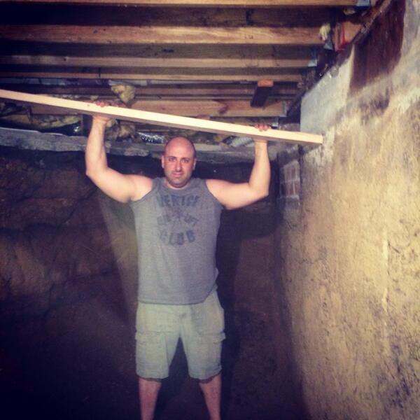 JosephLeffe's tweet photo. Old school Italian workout: dig out a new room under a house and carry the dirt out in buckets! http://t.co/n5uSqkG8iE