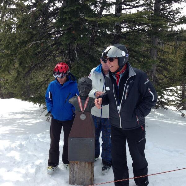 jimfalloon's tweet image. 50th anniversary of Buddy Werner&apos;s death today, champagne toast w/Billy Kidd on Mt. Werner.