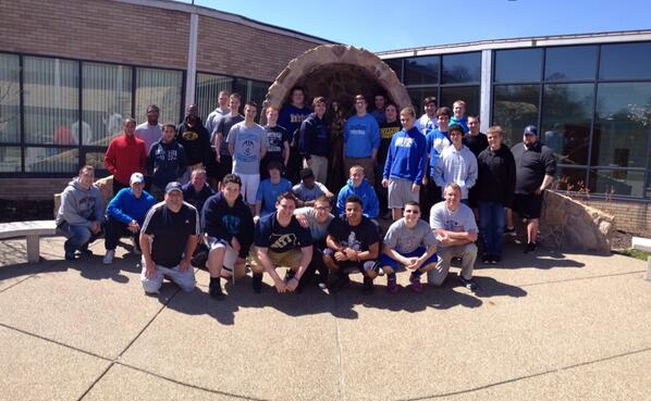 Awesome team football retreat w #Bishopcanevin team today. Great young men #team #overcomefears #love