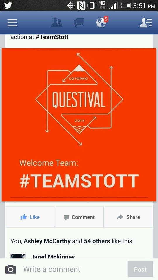 jared_gpt's tweet photo. #TeamStott #cotopaxi #questival #Q175 50 likes. http://t.co/5jubymMIly