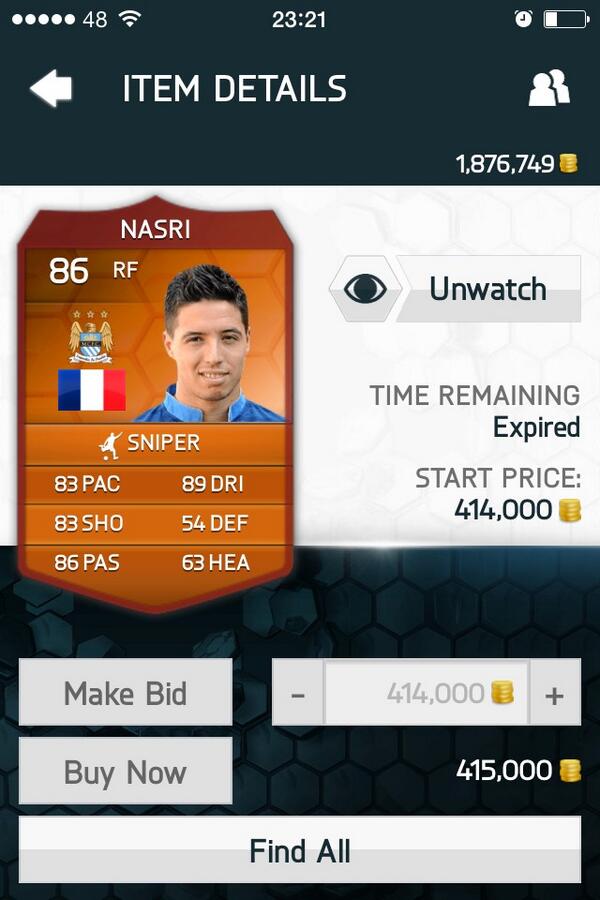 FifaSyndrom's tweet image. Feeling generous!Since it hit 1k followers il give MOTM Nasri to som1 who RT's this, Winner announced when I hit 1050