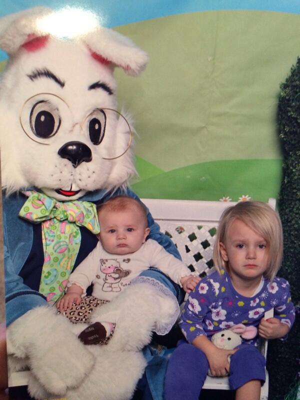norm28x's tweet image. Kendall couldn't wait to sit on the bunny's lap!  ...maybe next year.