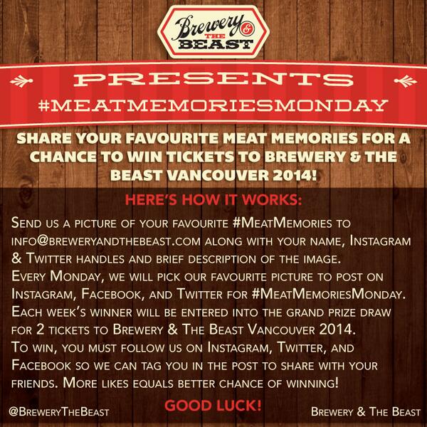Don't forget to send us your #meatmemories for #meatmemoriesmonday. Best pics are entered to win tix to #meatfestyvr