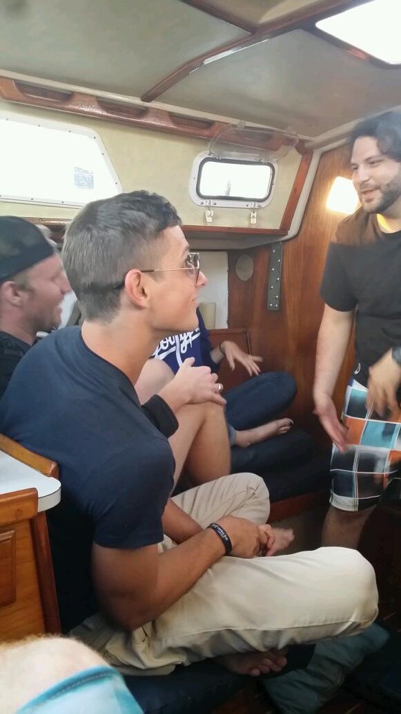 DocRenegade's tweet image. On a boat with some crazy white people.