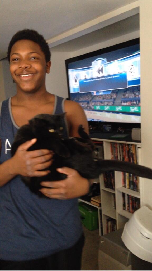 HopObama3's tweet photo. When you high as shit and start picking up cats and stuff http://t.co/TA06ncqKic